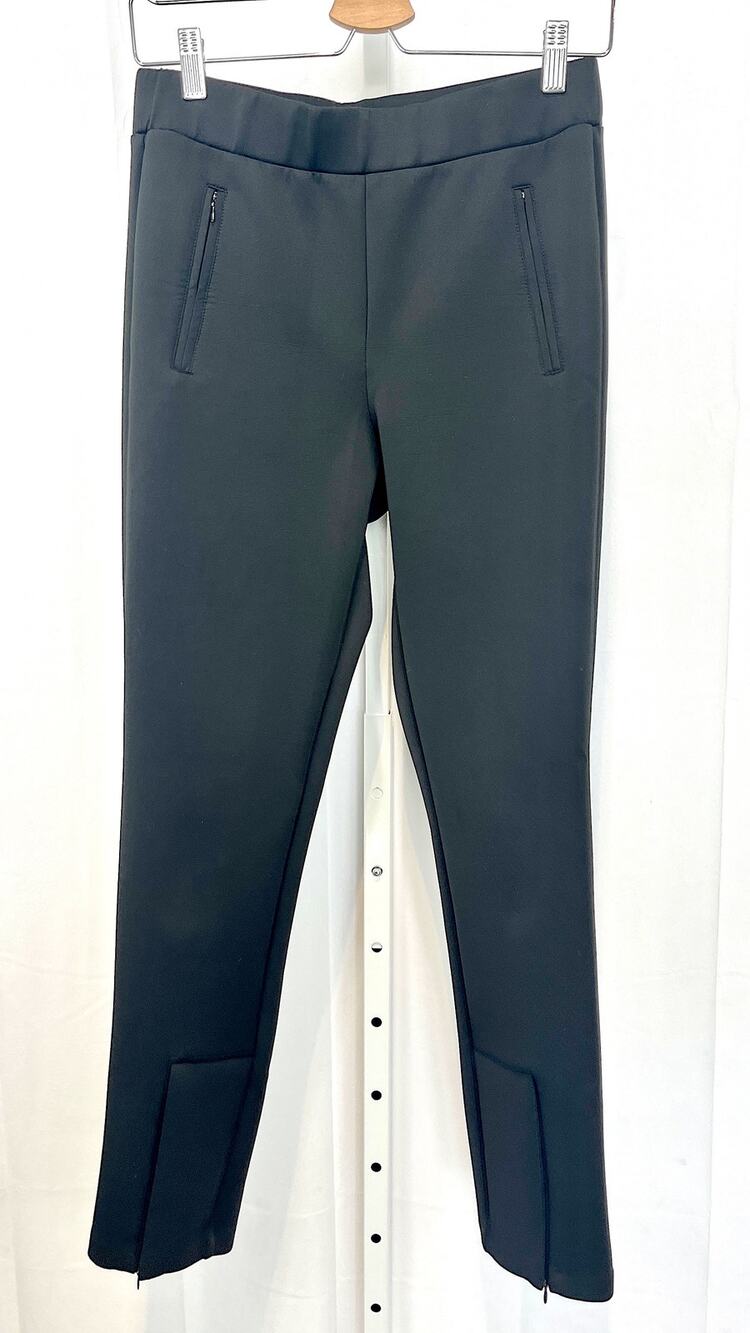 GOOD AMERICAN Scuba Ankle Zip Pants Sculpt Slim Fit Pull On GS0374 Black 3 L